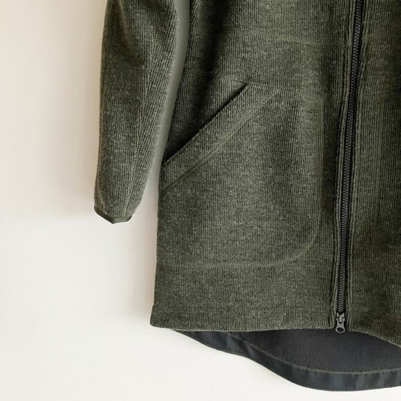 LL Bean Hooded Sweater Fleece Jacket PS Dark Green Petite Small 516747 - Picture 5 of 8